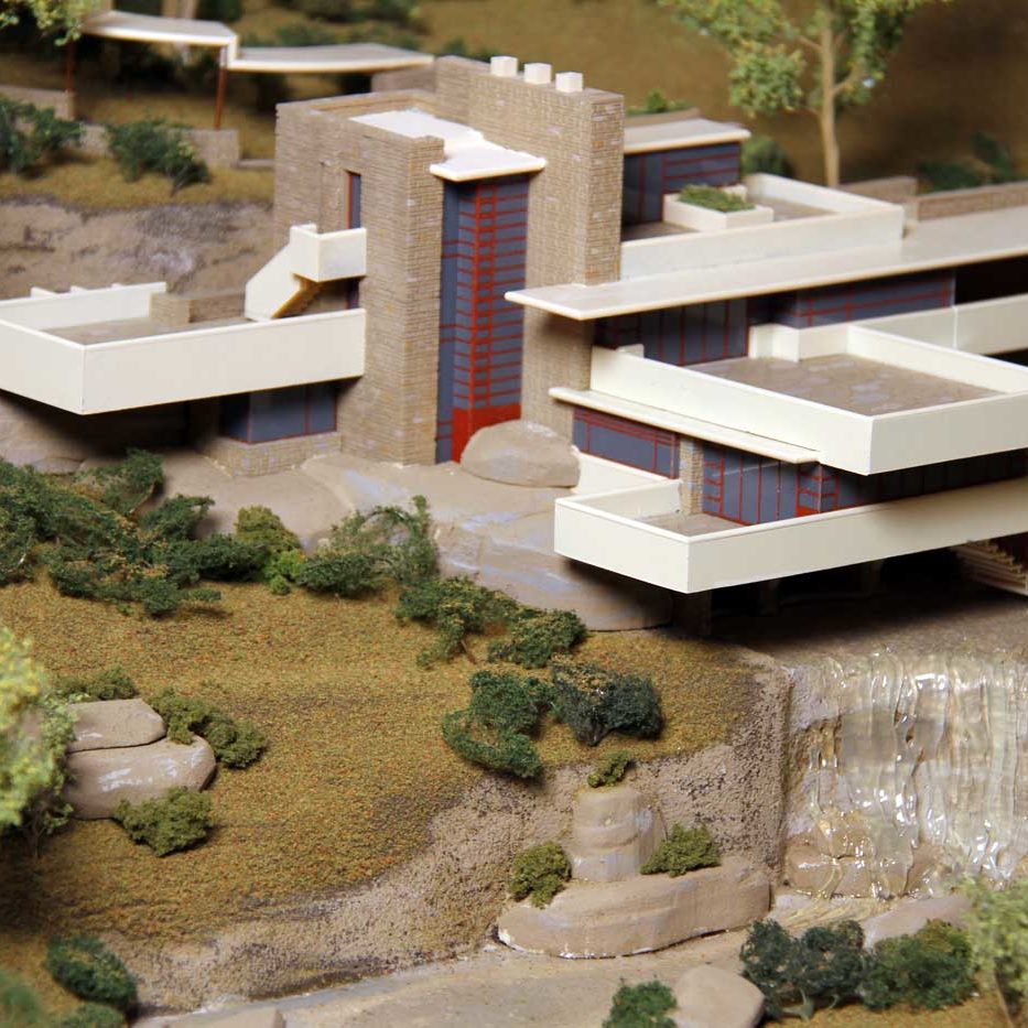 Fallingwater, Mill Run, Pennsylvania. Architect: Frank Lloyd Wright. Built: 1935. Model by Studios Eichbaum + Arnold, 2010. Photo by Museum staff.