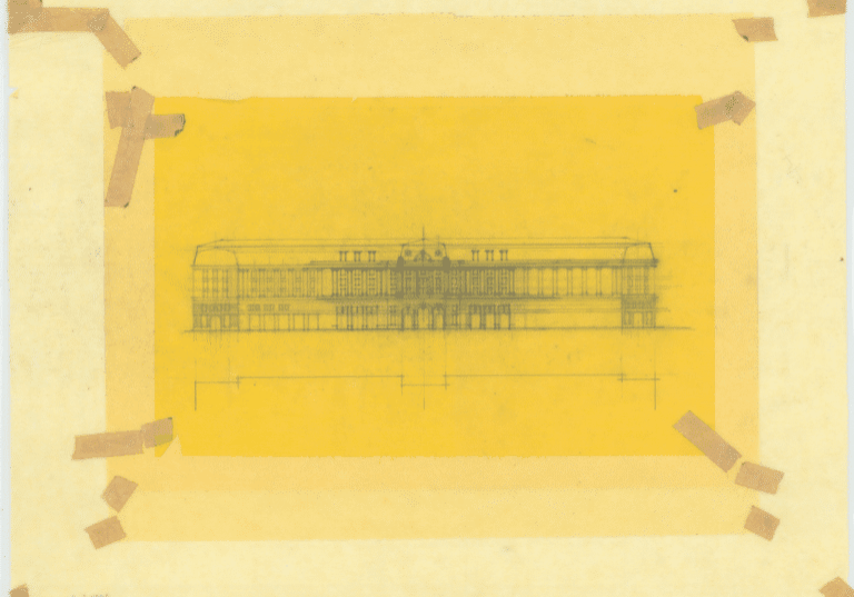 Architectural drawing of John Blatteau's Les Halles proposal.